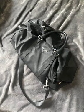 PRADA black Travel Duffel Bag shoulder strap
